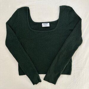 square neck ribbed sweater